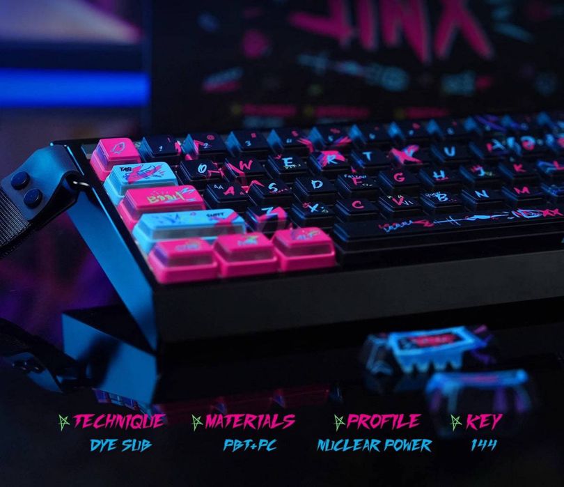 Кейкапи Arcane Jinx PBT+PC 144 + 38 клавіш