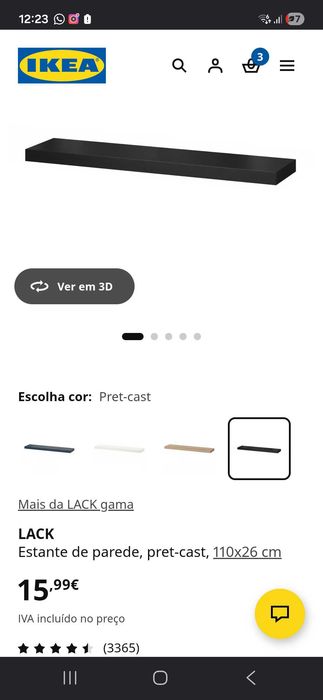 Prateleira IKEA preta
