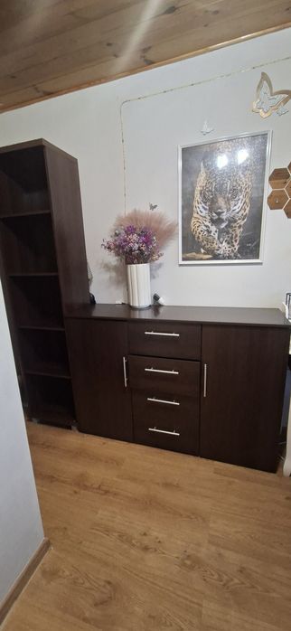 Komoda plus regał w kolorze ciemnego brązu