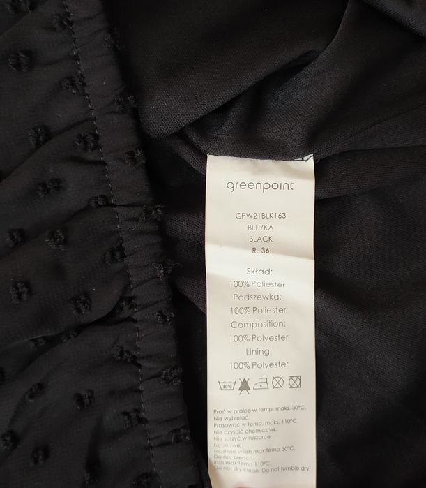 Elegancka bluzka wiązana czarna S 36 plumeti