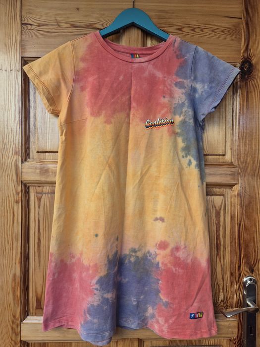 Sukienka M 38 mini tie dye na lato Diverse t-shirtowa wielokolorowa