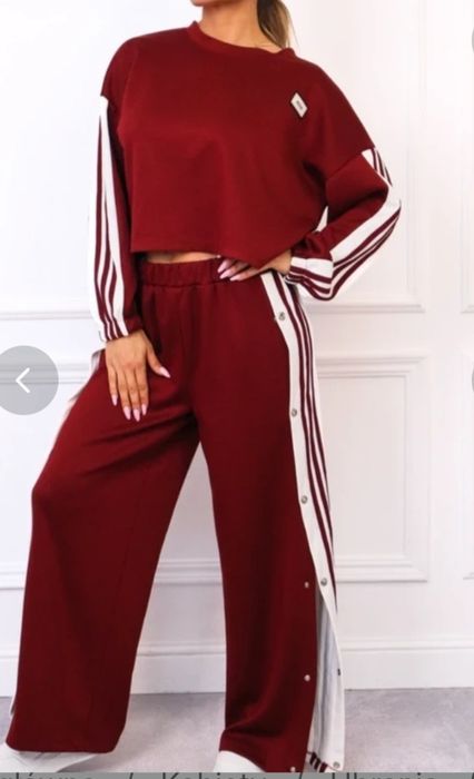 Komplet dresowy masełko szerokie spodnie