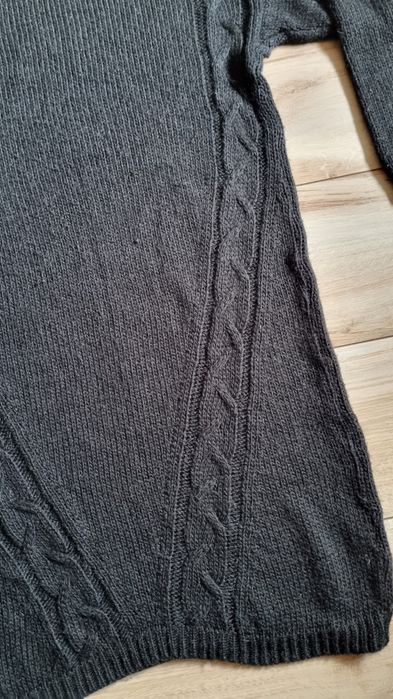Ciepły długi sweter warkocze M L XL