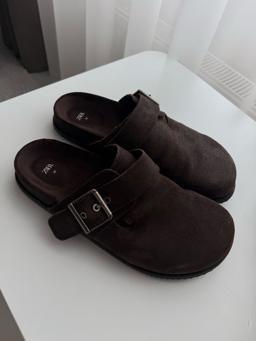 Клоги сабо zara 39 замш