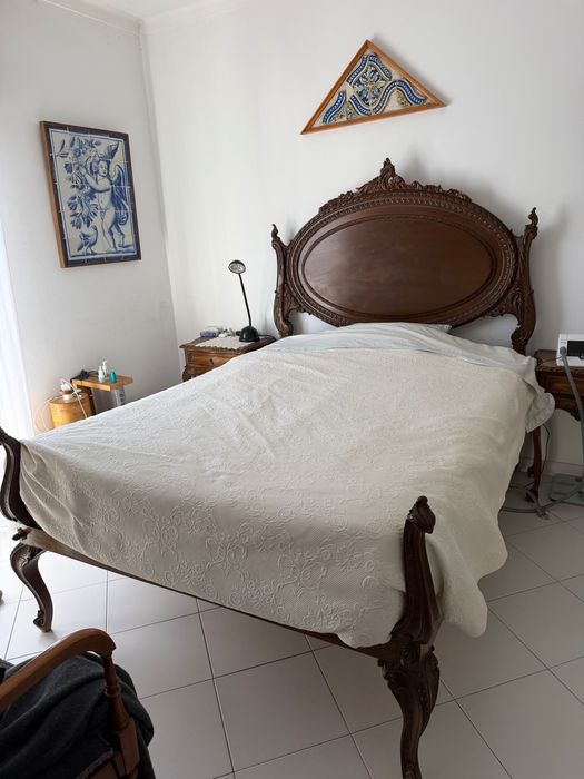 Cama Antiga de Mogno das Honduras 140x190