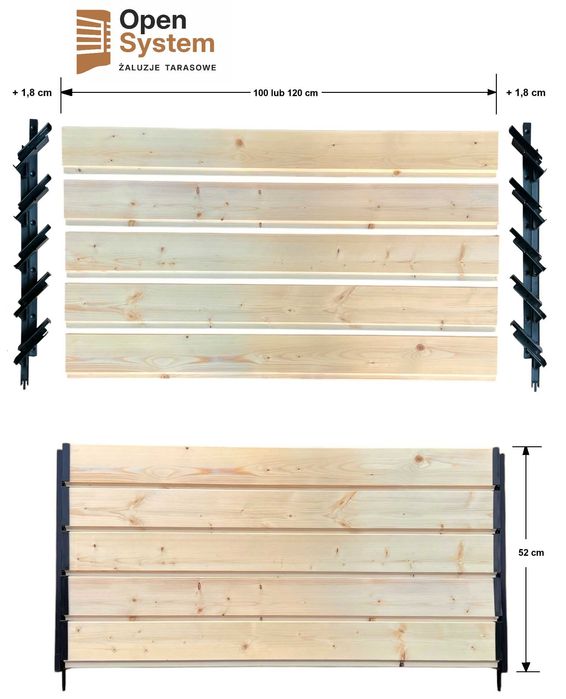 Uchwyt opensystem do żaluzja tarasowa montażu system ruchome deseczki