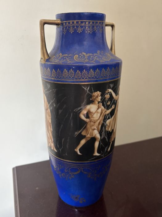 Vaso Ânfora Vintage Porcelana