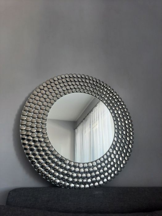 Lustro okrągłe złote, srebrne, rama złota ,srebrna