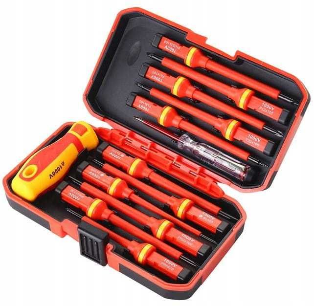 Śrubokręty izolowane zestaw śrubokrętów 14el. solidne w etui KD5972