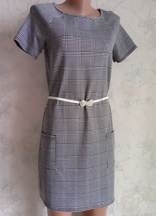 Плаття, сукня міні у принт "гусяча лапка"