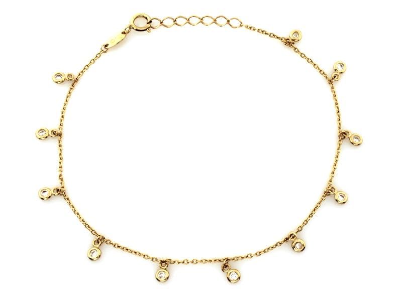 Nowa Bransoletka złota z kółeczkami i cyrkoniami. Sklep