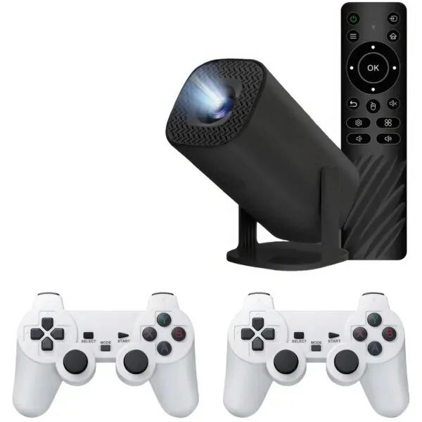 Смарт проектор-игровая приставка с 2 джойстиками Р30 МАХ BLACK Игровой ...