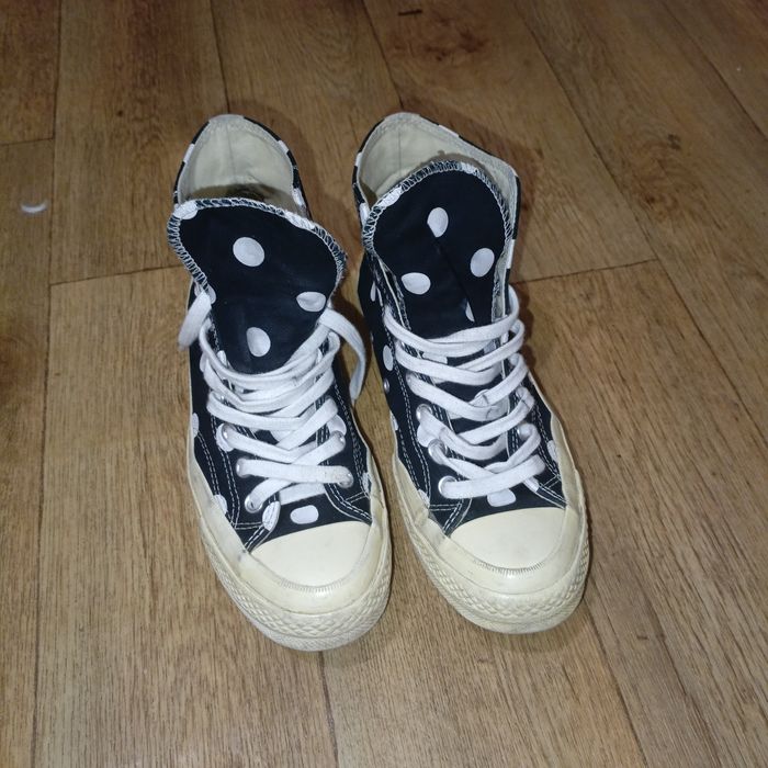 Кеди Converse x Comme des Garçons PLAY Chuck 70 High Black Polka Dot