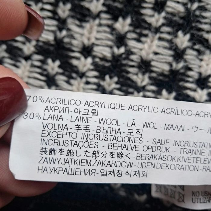 Marynarka wełniana kratka S 36 w pepitkę czarno biała boho vintage