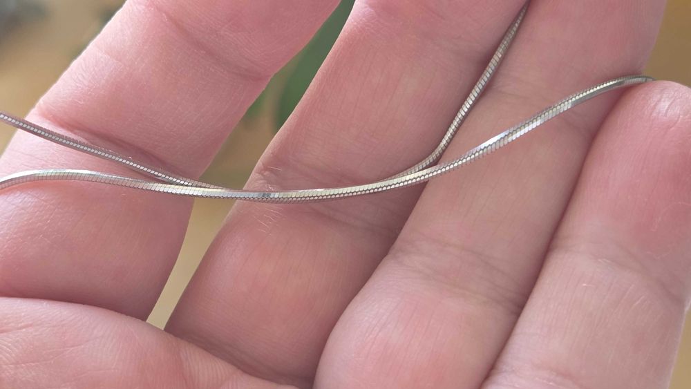 Srebrny łańcuszek włoski, żmijka 40cm