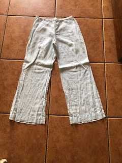 calcas linho zara tamanho l brancas