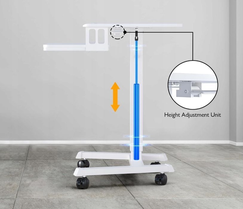 Bontec Mobilne Biurko Stojące Z Regulacją Wysokości 72-112 Cm, 4 Kółka