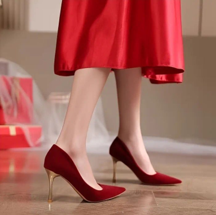 Жіночі червоні туфлі 6см каблук