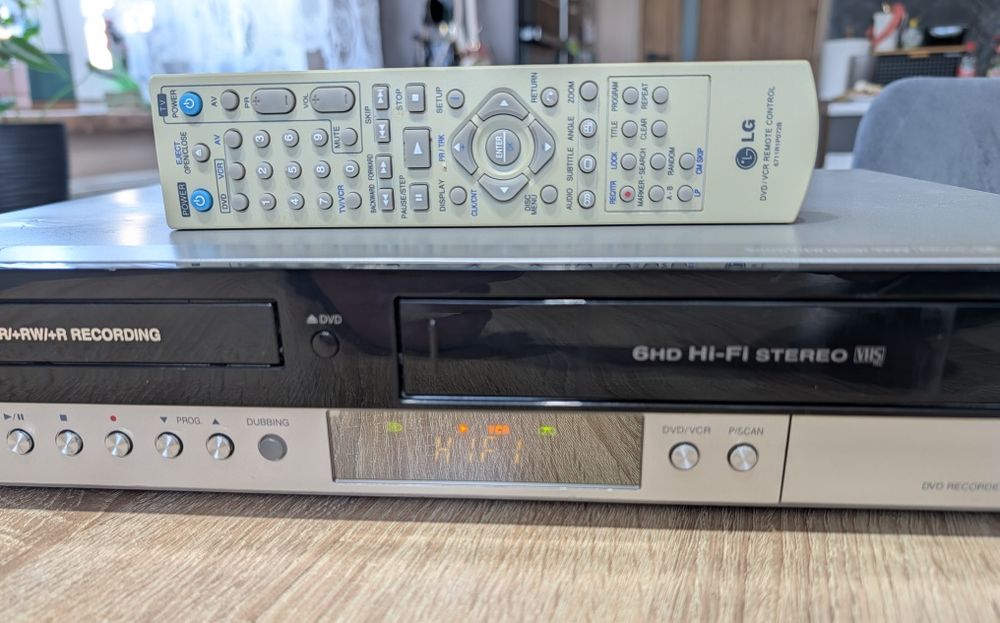 LG RC 185 #Nagrywarka DVD VHS #6HD #Hi-Fi Stereo #DivX #DV #Pilot #Przegrywanie VHS na DVD