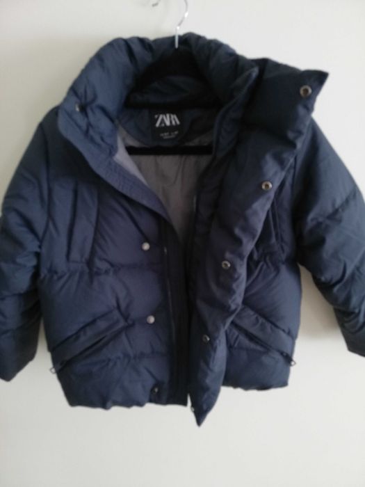 kurtka puchowa ZARA 120 122 na wiek 6-7 lat granat 50/50 puch