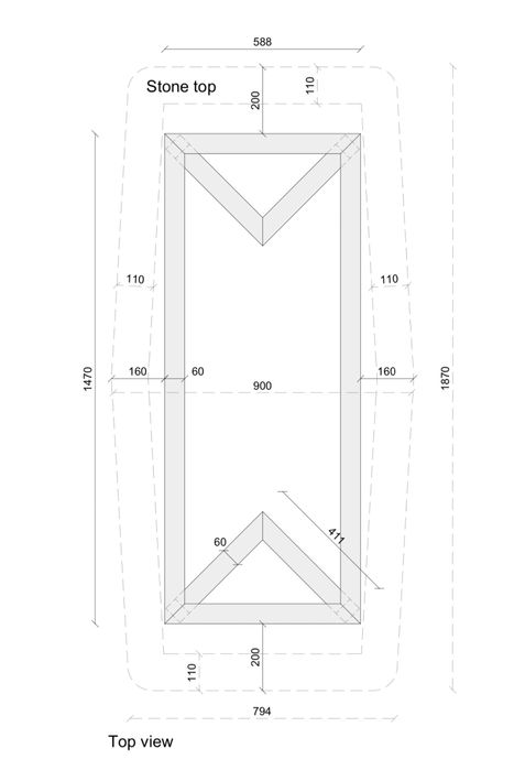 Mesa em Mármore pele tigre 190x90cm 6 lugares