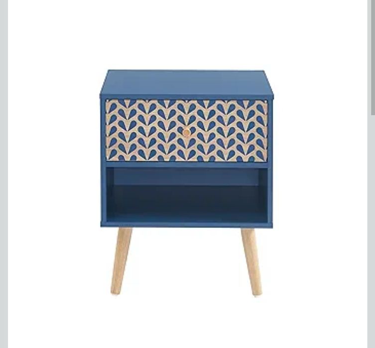 Baïta Capucine Stolik Nocny, Niebieski, 40 cm