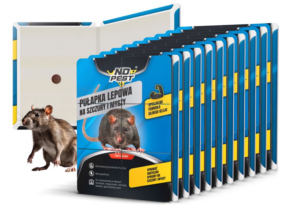 Lep na szczury i myszy, pułapka lepowa XXL No Pest® Łapka z klejem 10x