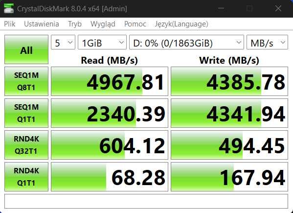 Pamieć SSD WD Green SN3000, 5000/4300 MHz M2 PCIe Nvme NOWY