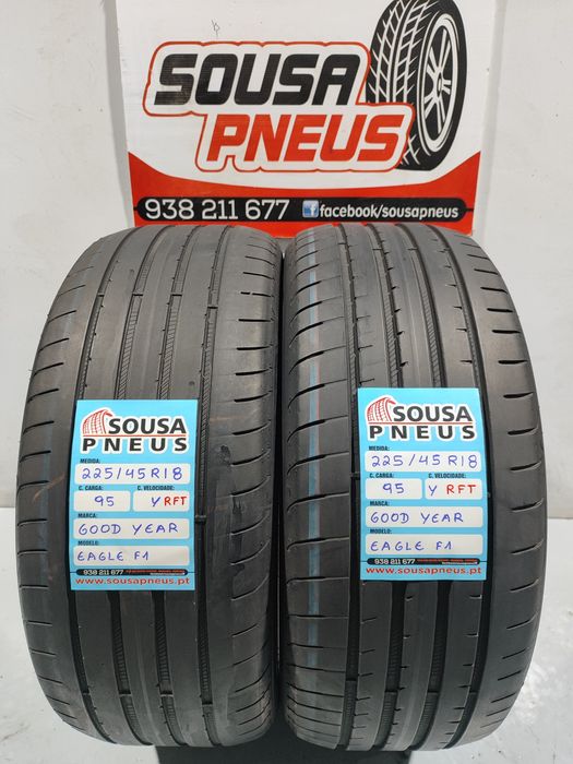 2 pneus semi novos 225-45R18 RFT Good year - Oferta dos Portes