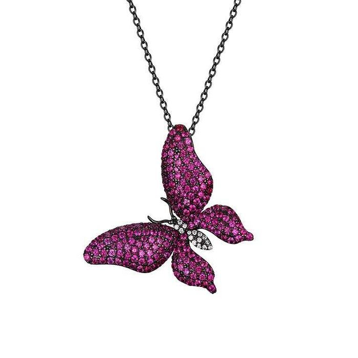 Серебряный кулон бабочка