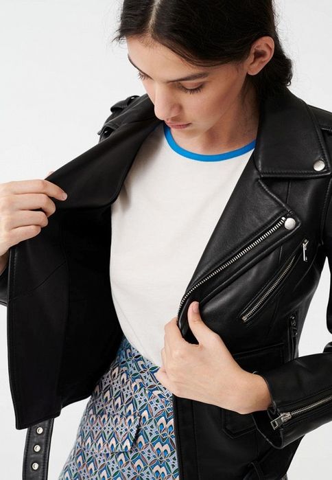 Шкіряна куртка чорна Maje