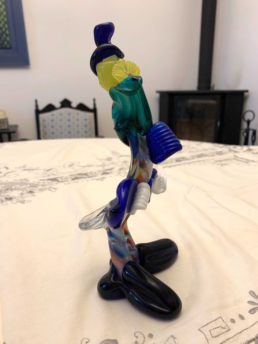 Vidro de Murano. Estatueta de palhaço.
