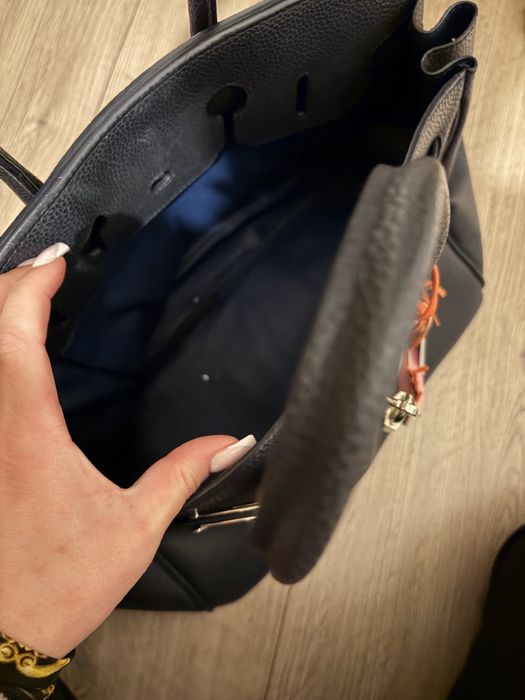 Torebka Hermes  granatowa duza