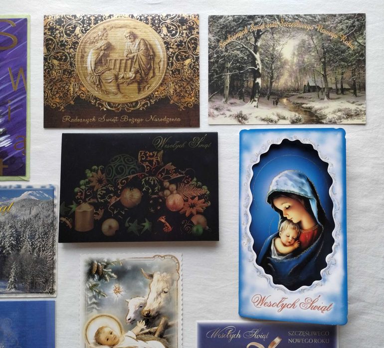 Kartki świąteczne Boże Narodzenie i Nowy Rok - zestaw