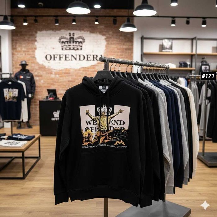 WEEKEND OFFENDER Худи Черное — 1312 — Большой Принт Толстовка Викенд Оффендер — XS S M L XL XXL