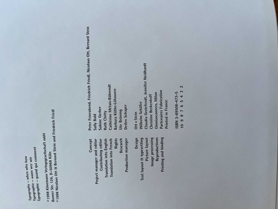 Livro sobre tipografia "Typography - when who how" de Sally Bald