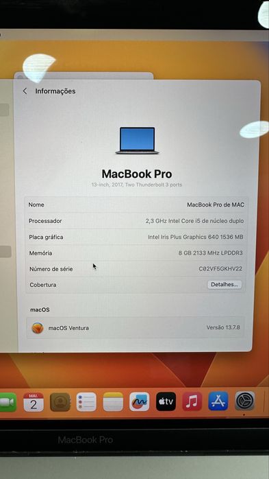 MacBook Pro 13” 2017 – Intel Core i5 | 8GB RAM | macOS Ventura
