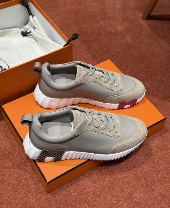 Кроссовки Hermes bouncing повний комплект 37  бутика шкіряні ручна робота найвища якість виконання кроссовки жіночі чорні