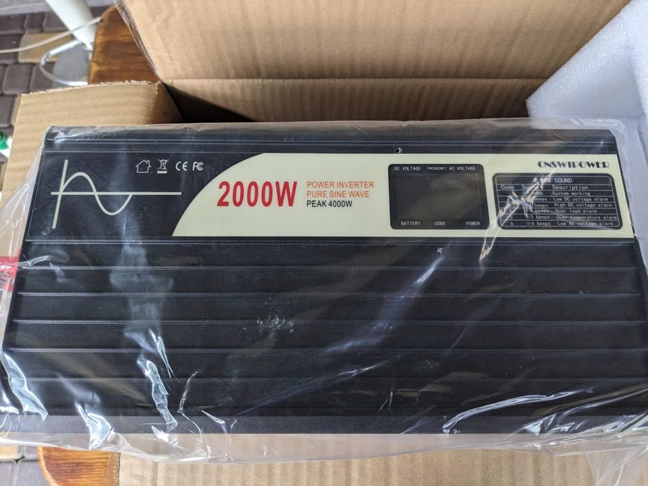 Инвертор чистый синус 2000 Вт пиковая 4000 , swipower