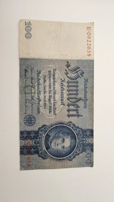 100 reichsbanknote 1924 III Rzesza Niemiecka marek banknot Reichsmark
