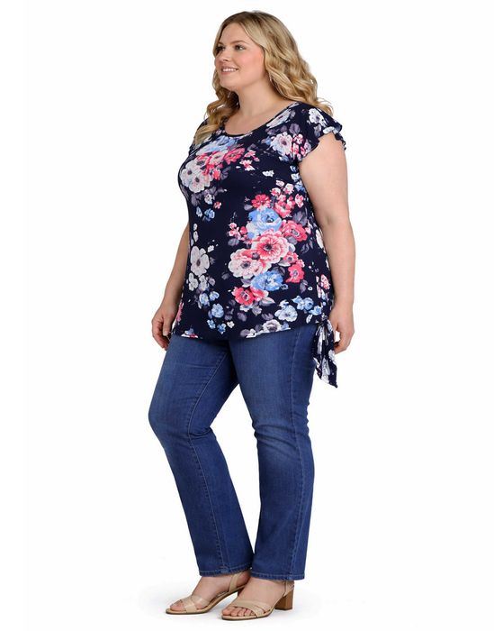 Bluzka letnia z wiązaniem Plus Size 3XL - 54/56