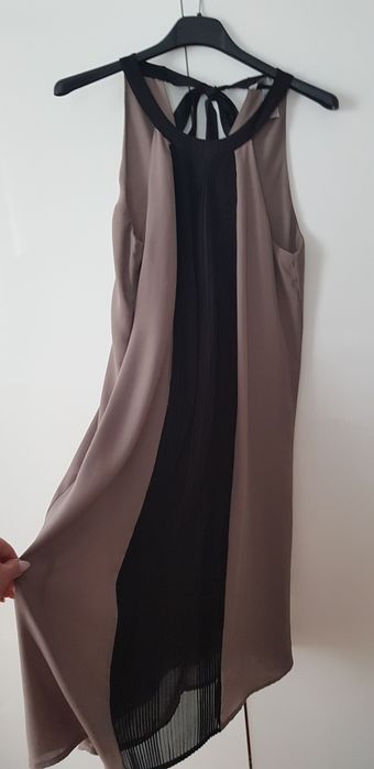 H&M zwiewna sukienka wiązana na szyi lekko plisowana r.34