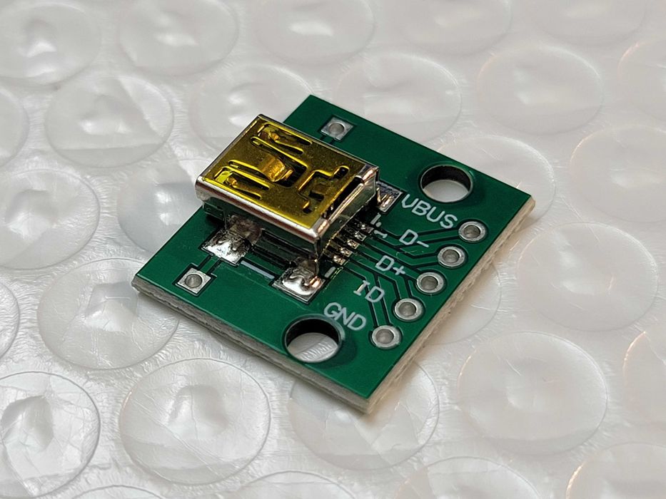 плата переходник для разъема MINI-USB 5 контактов