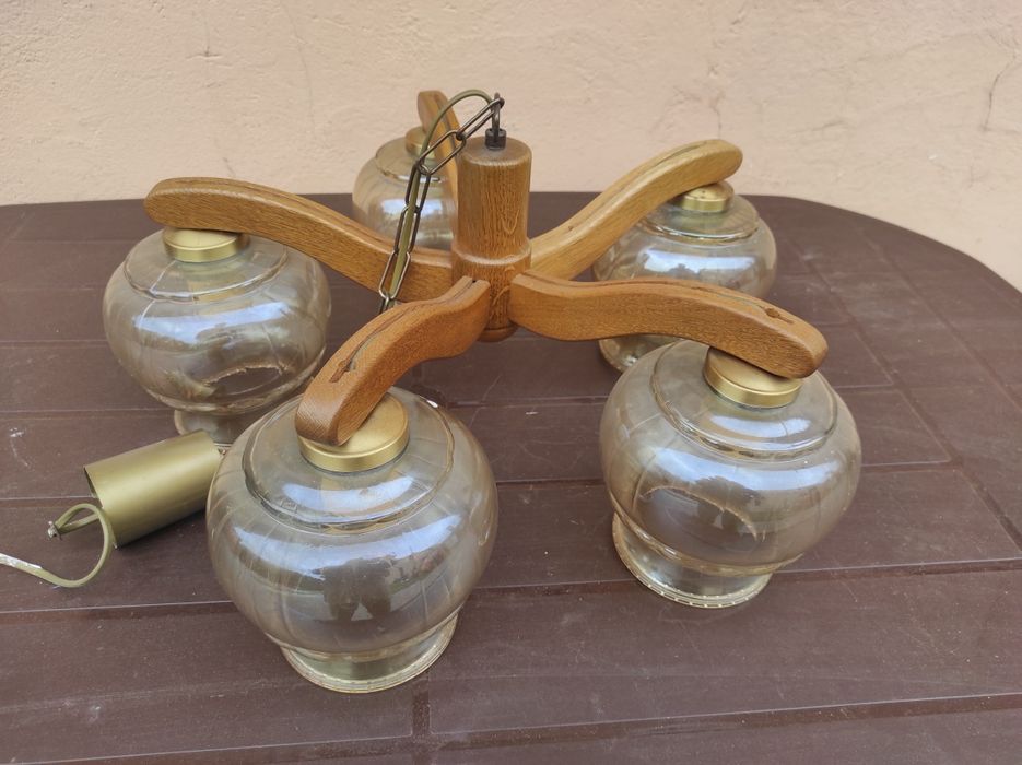 Lampa żyrandol stara prl