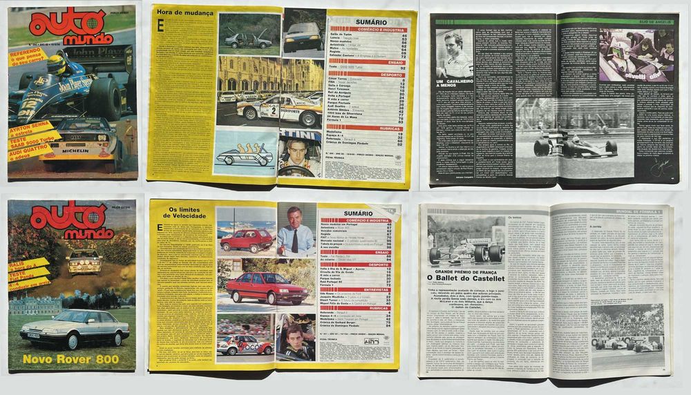 Coleção de revistas Auto Mundo de 1986