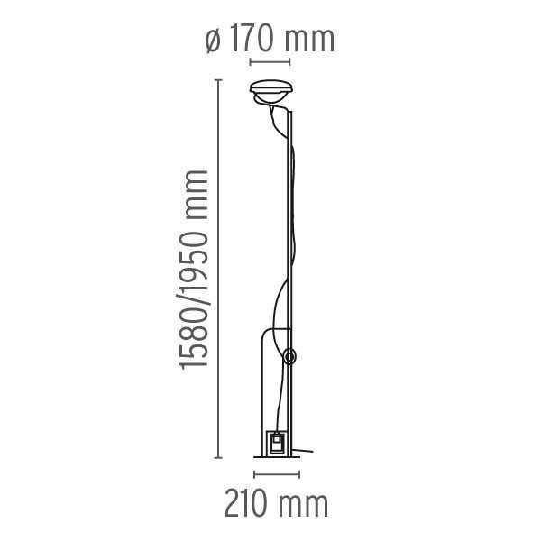 Candeeiro de pé – TOIO Led Vermelho da Flos (Original e Novo)