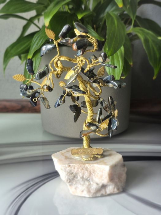 Drzewko szczęścia z naturalnymi kamieniami 15 cm