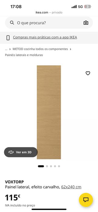 Painel Voxtorp Carvalho 62x160 cm