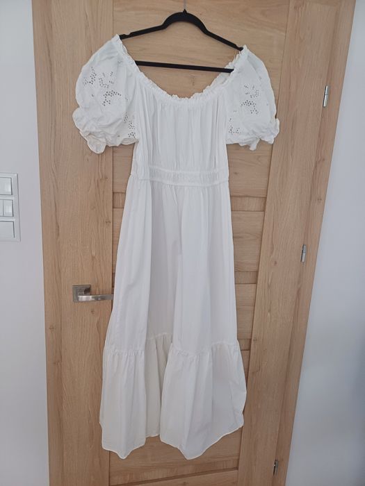 Sukienka maxi biała H&M XL