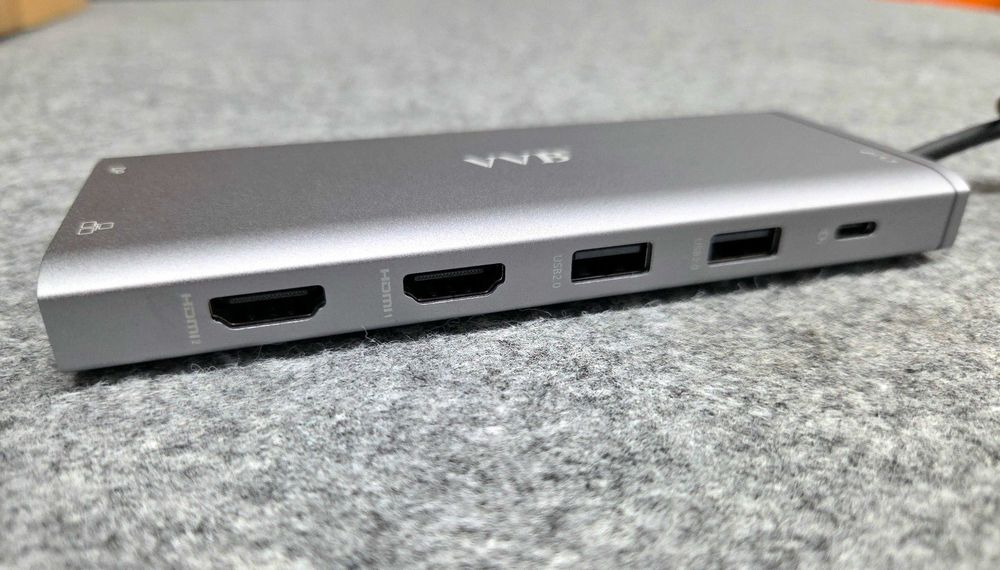 Hub USB-C VVB VB038 com HDMI, DisplayPort, Ethernet e leitor de cartões